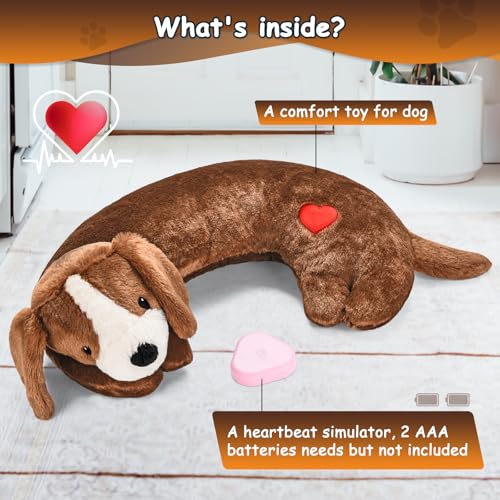 Heartbeat Toy Puppy Heartbeat Stuffed Animal Heartbeat Plush Toy for Puppy (Dark Brown)