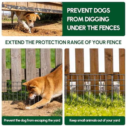 42.5ft(L) x 13in(H) Garden Fence Animal Barrier, 30 Panels No Dig Fence Panels for Dog Rabbit, Rustproof Metal Dig Defence Fencing Bottom Barrier, Anti Digging Garden Edging Border for Outdoor, Yard (30 Panels, 42.5ft(L) x 13in(H) / Black)