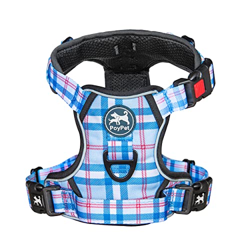 Plaid Dog Harness Small (S / Checkered Blue & Red)