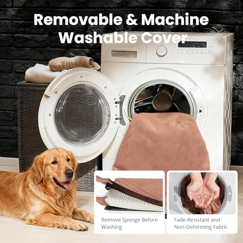 Orthopedic Waterproof Large Dog Bed (47" x 29" x 4" (For Crate) / 04-Brown)