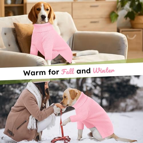 Dog Sweaters for Large Dogs (Pink / X-Large)