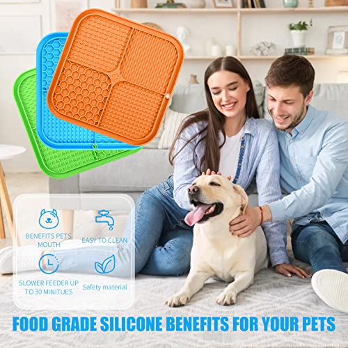 Lick Mat for Dogs (3pack / Blue,Green,Orange)
