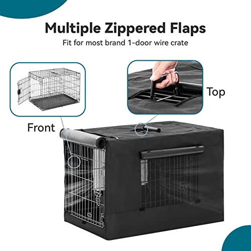 Dog Crate Cover (42.5"L x 28.0"W x 30.0"H / Black(single door))