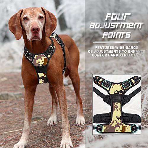 Dog Harness No Pull for Large Dogs Front Back Clips (X-Large(Chest:30-38”) / Desert Camo)