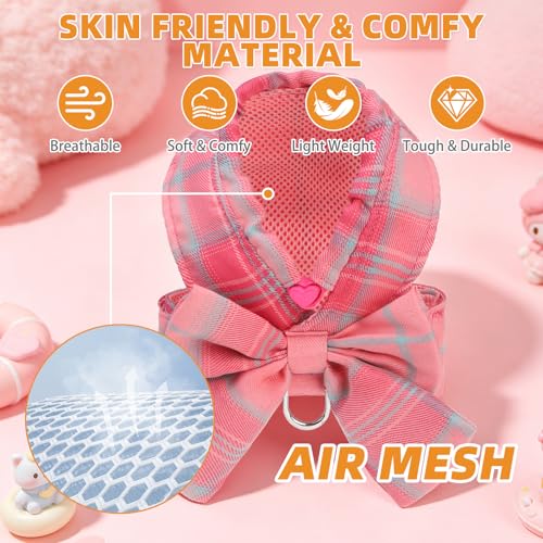 Small Dog Harness and Leash Set (PINK / XS (Chest Girth: 11.8"-13.4"))