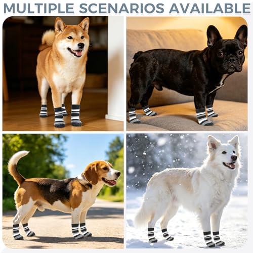 Anti Slip Dog Socks (Black / Medium)