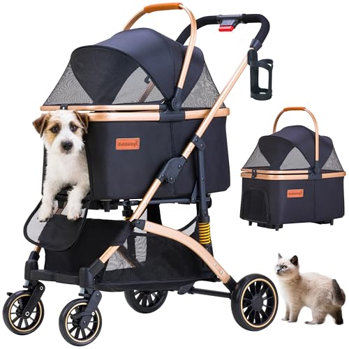 Pet Stroller for Small Dogs Cats (Black)