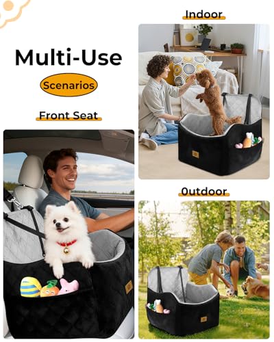 Dog Car Seats for Small Dogs Up to 35 lbs (Black/Grey)