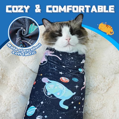 Cat Grooming Wrap for Nail Trimming (M-21.6in ( Weight:＜ 6lbs ) / Space)