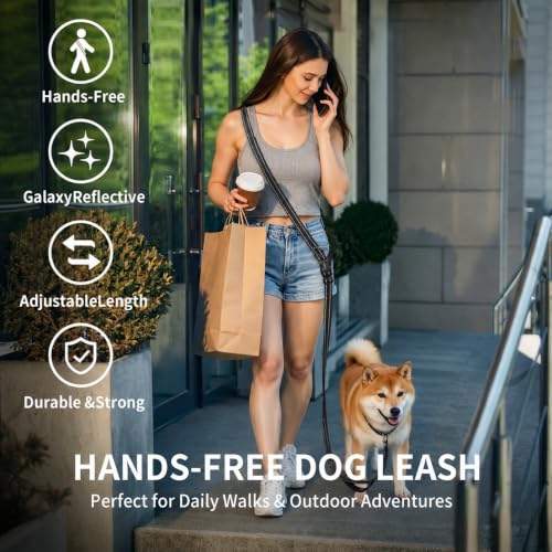 Hands Free Dog Leash by Kazazoo (Black / M)