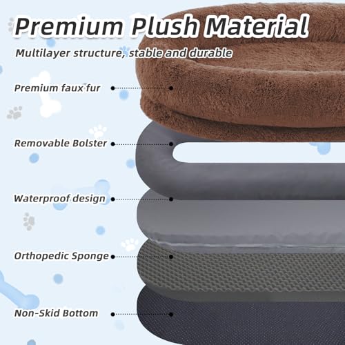 Human Dog Bed (71.0"L x 45.0"W x 12.0"Th / Coffee)