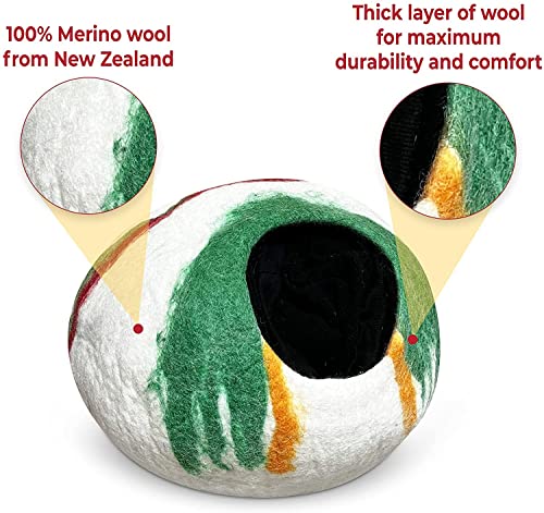 Premium Felt Cat Cave Bed (Candy Swirl)