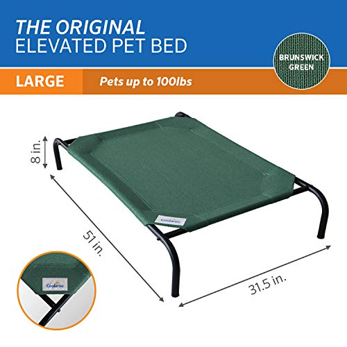 Gale Pacific Coolaroo The Original Cooling Elevated Dog Bed (Large Dog Bed / Brunswick Green)