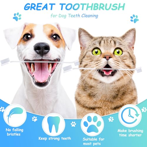 70 Pcs Dog Tooth Brush Dual Headed Pet Toothbrush (White)