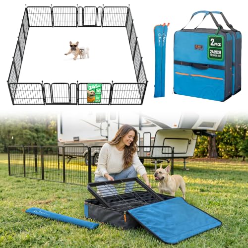 Rollick Dog Playpen with Storage Bags (Black / 24"H)