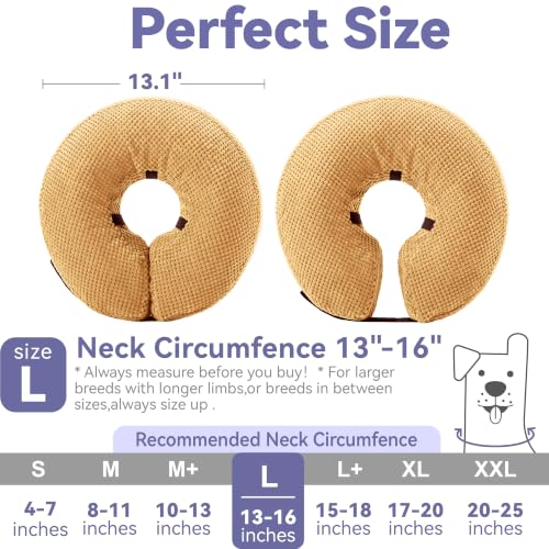 Inflatable Dog Cone Collar (L(Neck 13"-16") / Yellow)