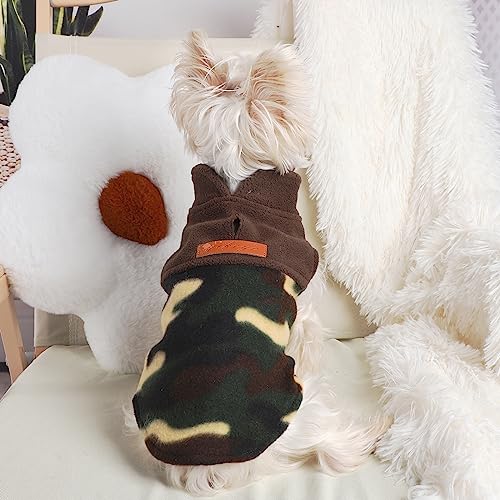 Camouflage Dog Sweater Clothes for Small Dog Girl Boy Camo Puppy Sweaters Doggie Pet Clothes Cat Apparel Coats (Camouflage / Medium (Chest 17in ))