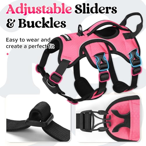 Escape Proof Dog Harness for Small (Peach Pink / Small)