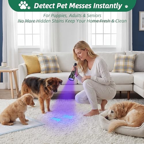 Black Light for Pet Urine Detection UV Flashlight 395nm Pet Urine Detector Light for Cat Pee and Dog Stains Carpets Floors (51 LED)