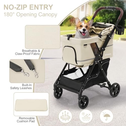 Dog Stroller with No (White)