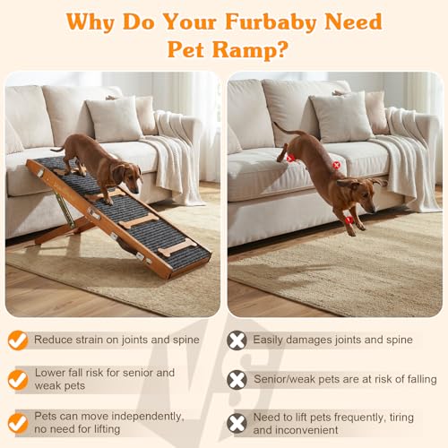 Upgraded Dog Ramp for Couch (Walnut)