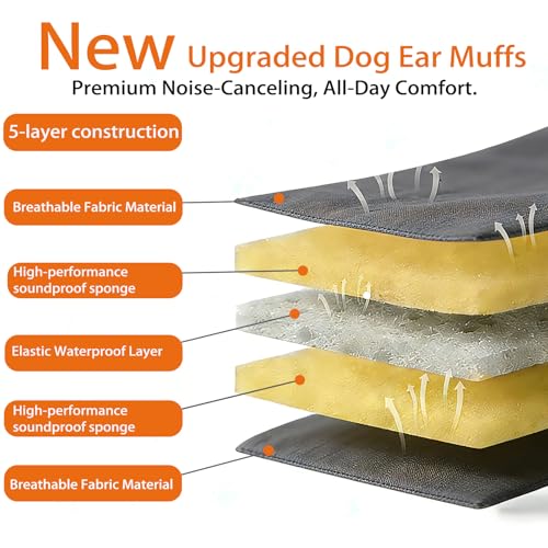 Upgraded Dog Ear Muffs for Noise Protection & Bath