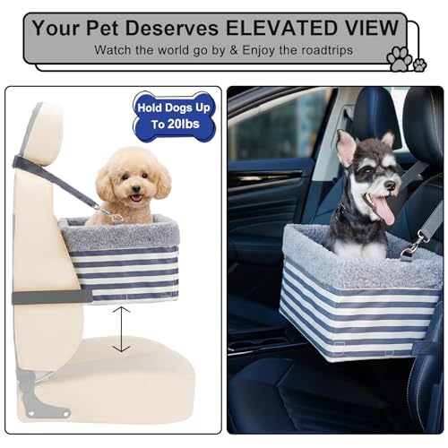 Dog Car Seats for Small Dogs (Large - Up to 20 lbs / Stripe)