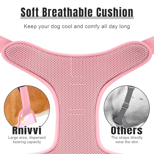No Pull Dog Harness (Pink Floral / Medium)
