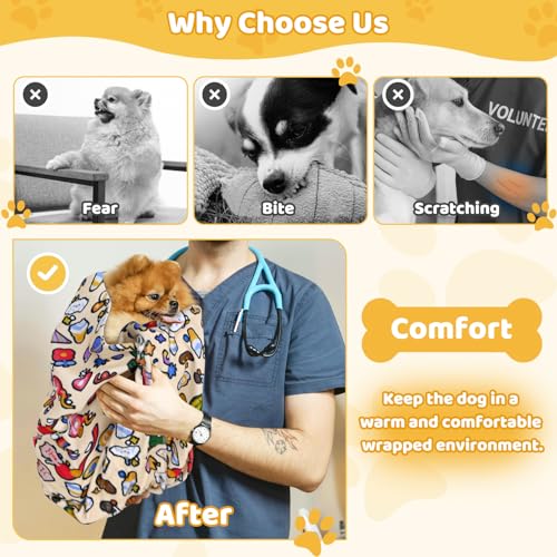 Cat Grooming Wrap & Dog Restraint Bag with Pet Nail Clippers Kit