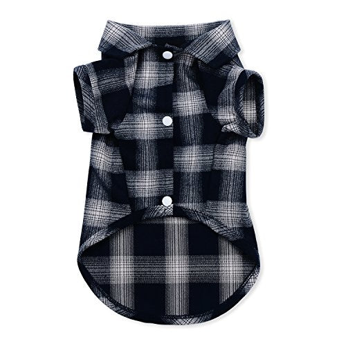 Dog Shirt Pet Plaid Clothes Shirt T (7XL-(90lb~105lb)-Chest~43" / Blue)