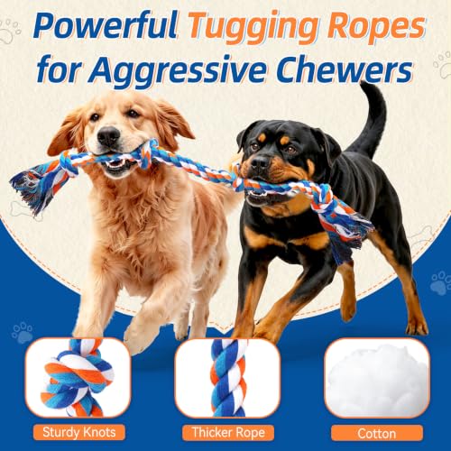 9 Pack Dog Rope Toy Set for Large Dogs (Multiple colors)