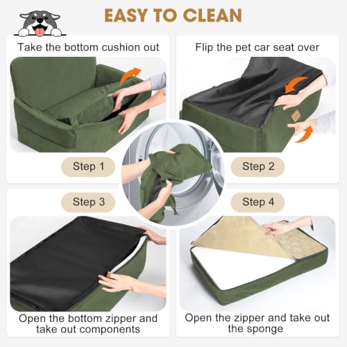 Dog Car Seat for Large Medium Sized Dogs Under 55 lbs (Green / Medium/Large)