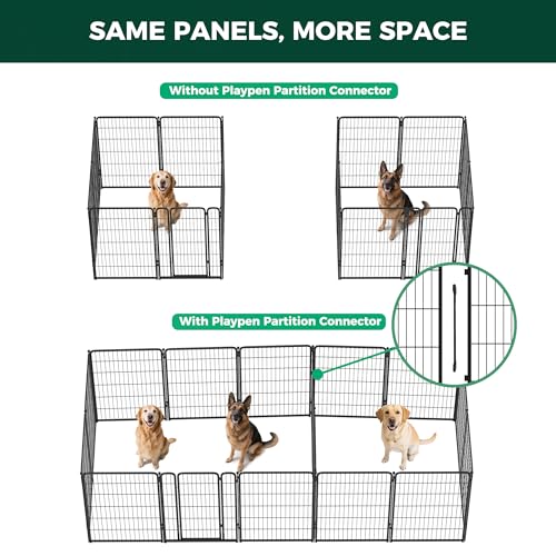 Homeplus Indoor Dog Playpen with Divider Connectors (Black / 45"H)