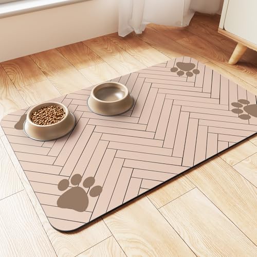 Pet Feeding Mat (Beige / 32"L x 22"W)