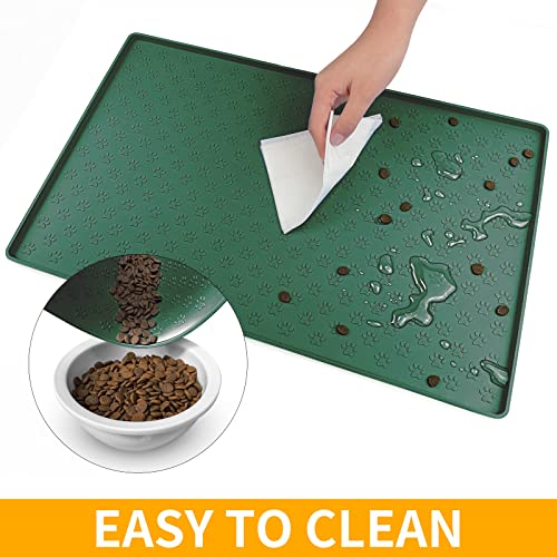 Pet Placemat for Dog and Cat (31.5"L x 23.6"W / Hunter Green)