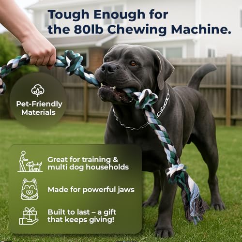 Giant Dog Rope Toy for XL Dog (Green & Red / 2 Pack)