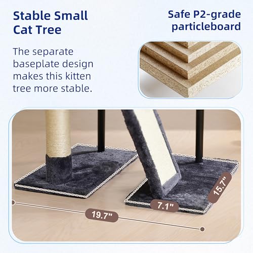 Cat Tree Tower for Indoor Cats (47.24 inches / Smoky gray)