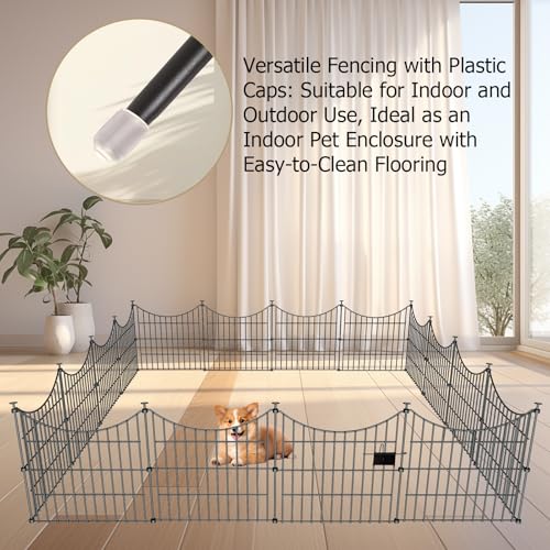 10‑Panel No‑Dig Garden Fence with Gate (10pc 20 ft(L) X 24 in(H) with Gate-Concave)