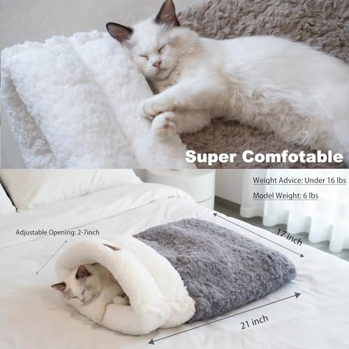 Self Warming Cat Cave Bed (grey)