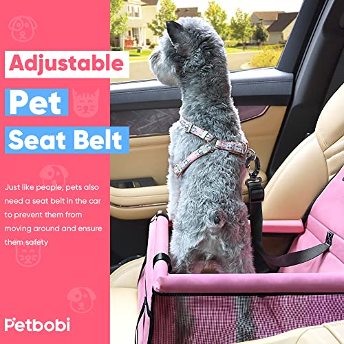 Dog Car Seat for Small Dogs and Cats up to 15 lbs (Pink)