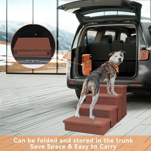 Dog Stairs with Storage (Brown With Condo / 3)