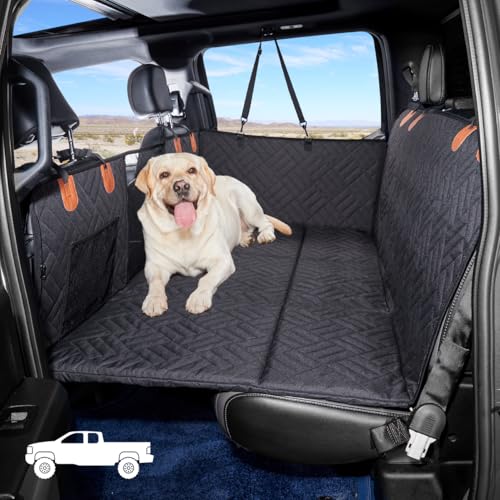 Hard Bottom Dog Car Seat Cover for Full (Black / For Full Size Truck)