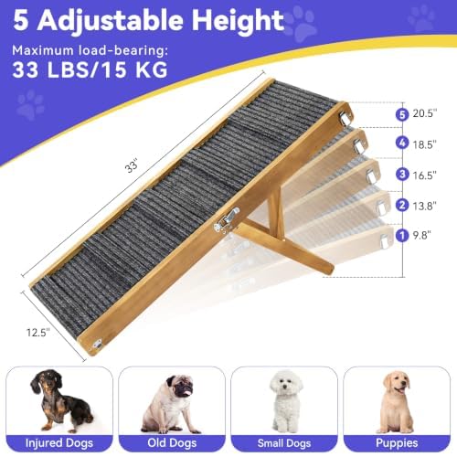 2026 Upgraded Small Dog Ramp for Couch Foldable (D-walnut / 80×30cm-for couch)