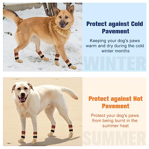 6PCS Dog Socks to Prevent Licking Paws for Hot (Khaki / S(Pack of 6))