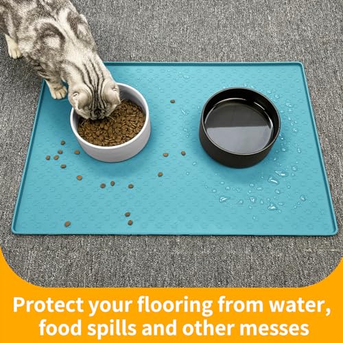 Dog Food Mat Anti (18"L x 12"W / Blue)