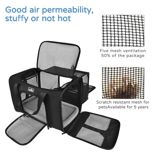 Dog Carriers for Small Dogs (19.3"L x 13"W x 13"H / 2.0 Black)