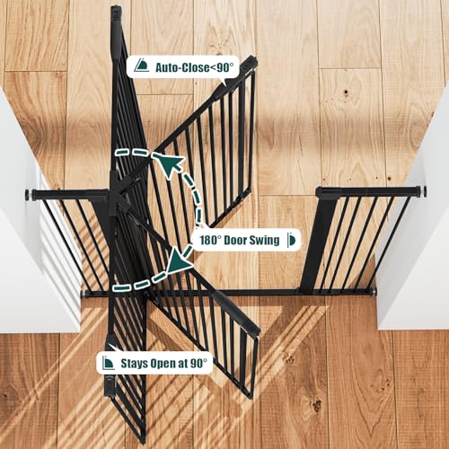51" Extra Tall Pet Gate (Black / 29.7-46"Wide, 51"Tall)