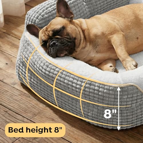 Square Dog Bed Medium Size Dog (Light Gray / 28"L x 22"W x 8"H)