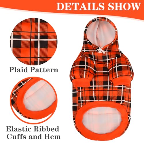 Plaid Dog Hoodie (XX-Large / Orange)