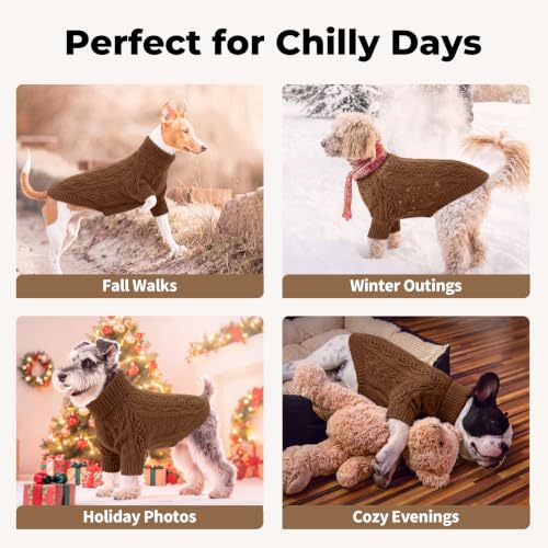 Dog Sweater for Large Dogs (L / Coffee Brown)